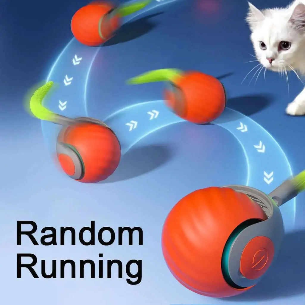 🔥Big Sale🔥 Speedy Tail 2.0 Interactive Cat Toys Ball with Tail Auto Smart Rolling Ball Toys for Pet Training Imitate Mouse