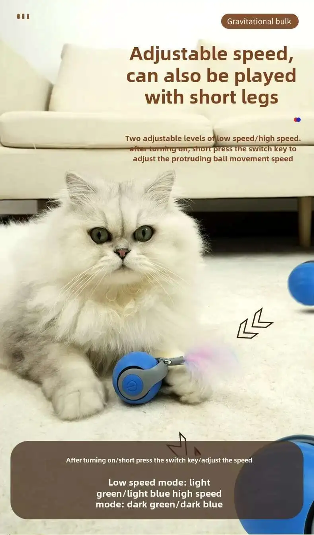 🔥Big Sale🔥 Speedy Tail 2.0 Interactive Cat Toys Ball with Tail Auto Smart Rolling Ball Toys for Pet Training Imitate Mouse