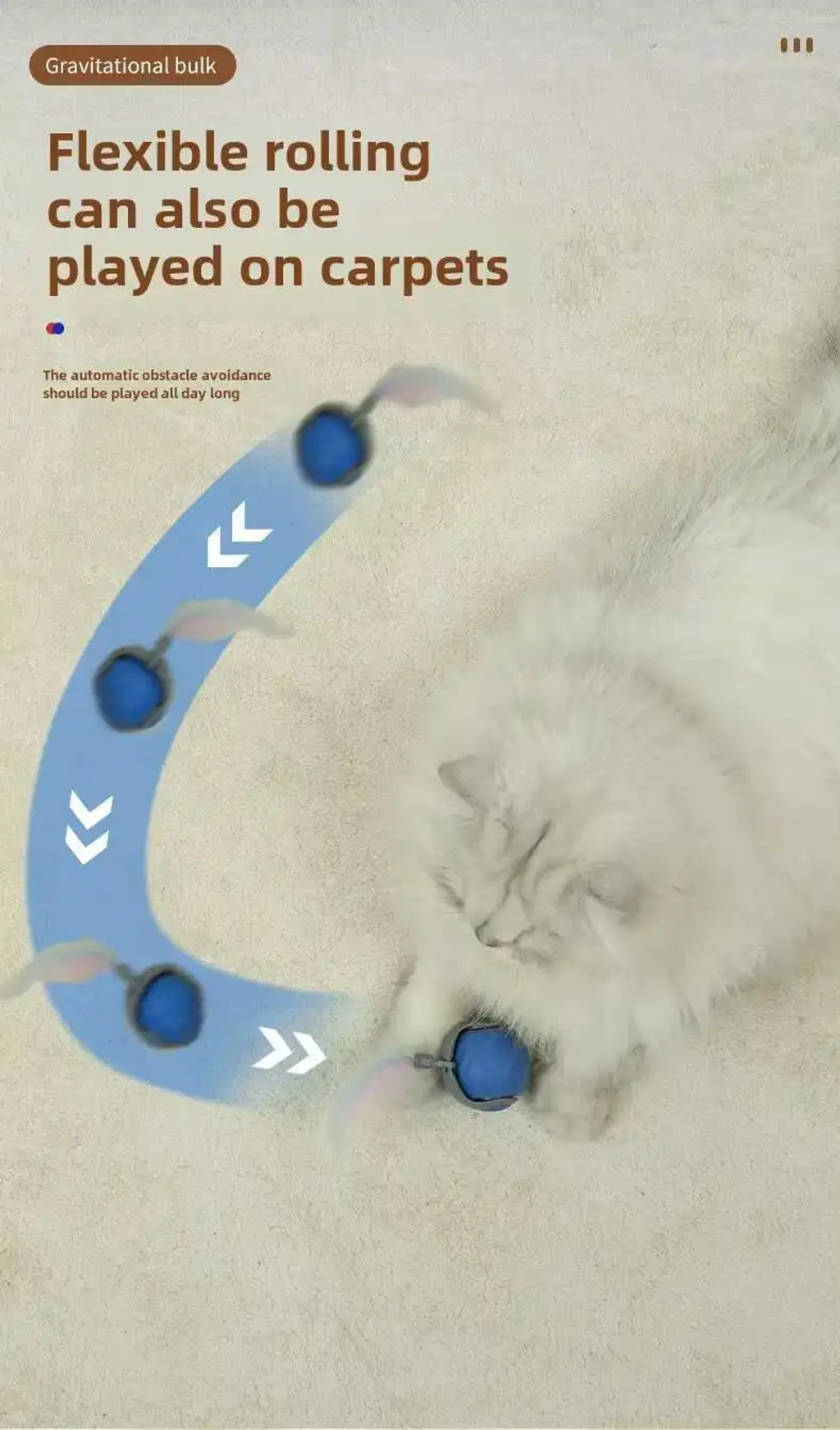 🔥Big Sale🔥 Speedy Tail 2.0 Interactive Cat Toys Ball with Tail Auto Smart Rolling Ball Toys for Pet Training Imitate Mouse